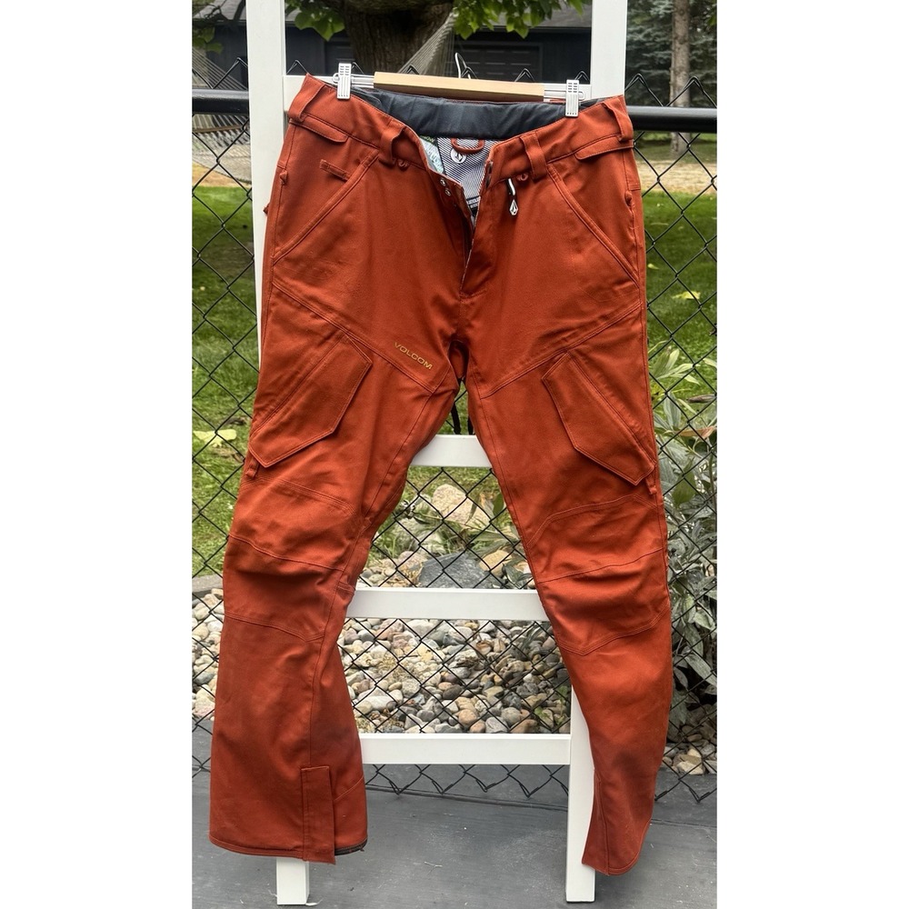Volcom Modern Articulated Snowboard Pants Rust Orange Ski Snow Pants Cargo, L
